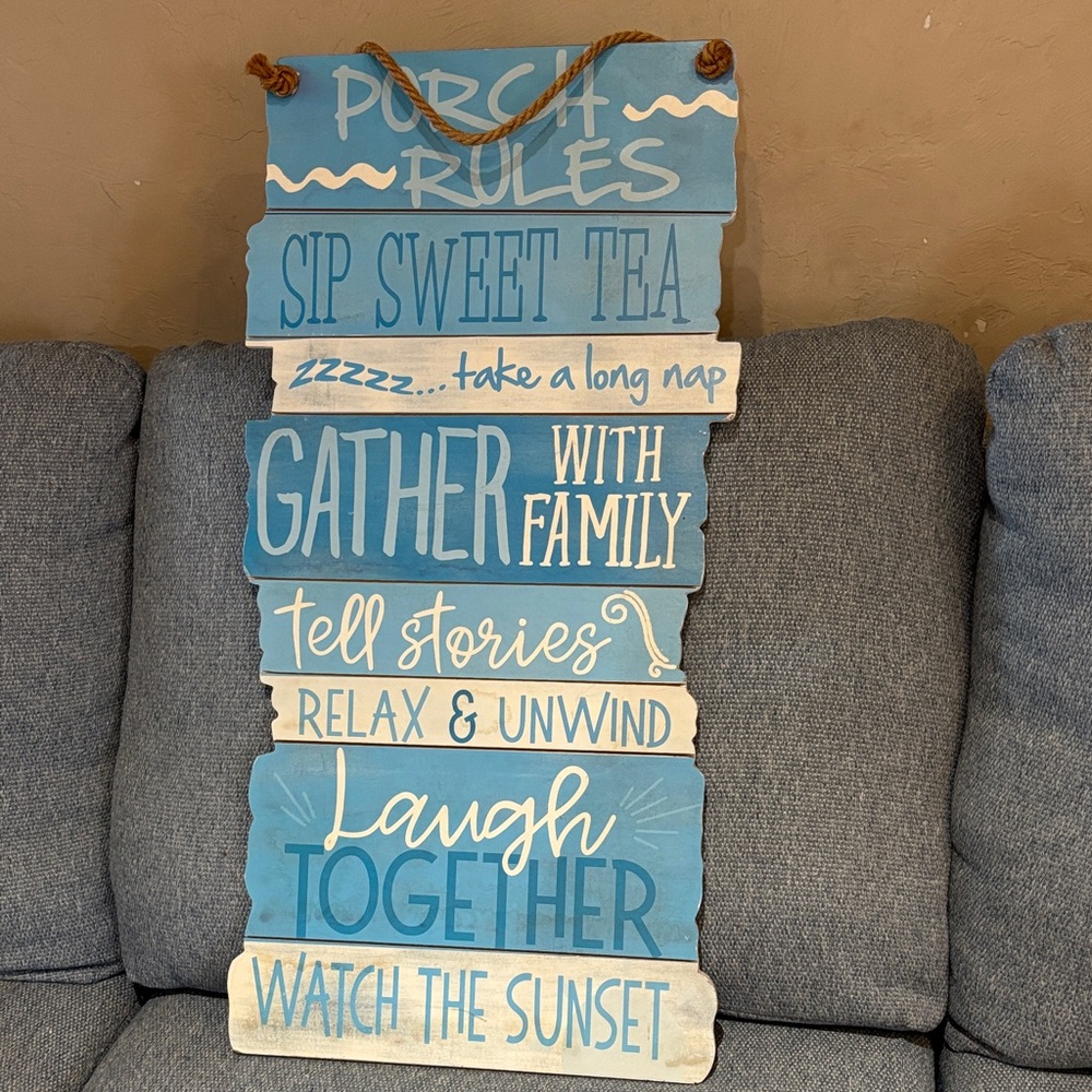 Porch Rules wall decor!!